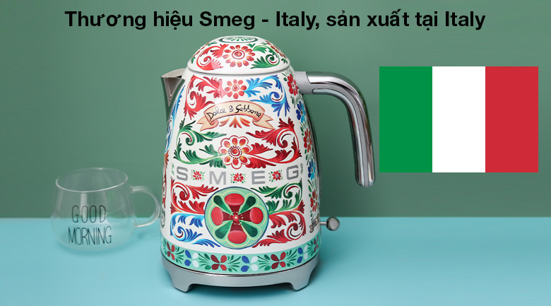 Bình đun siêu tốc Smeg 1.7 lít D&G KLF03DGEU (535.43.700) - Smeg 1.7 lít D&G KLF03DGEU đến từ thương hiệu Smeg - Italy