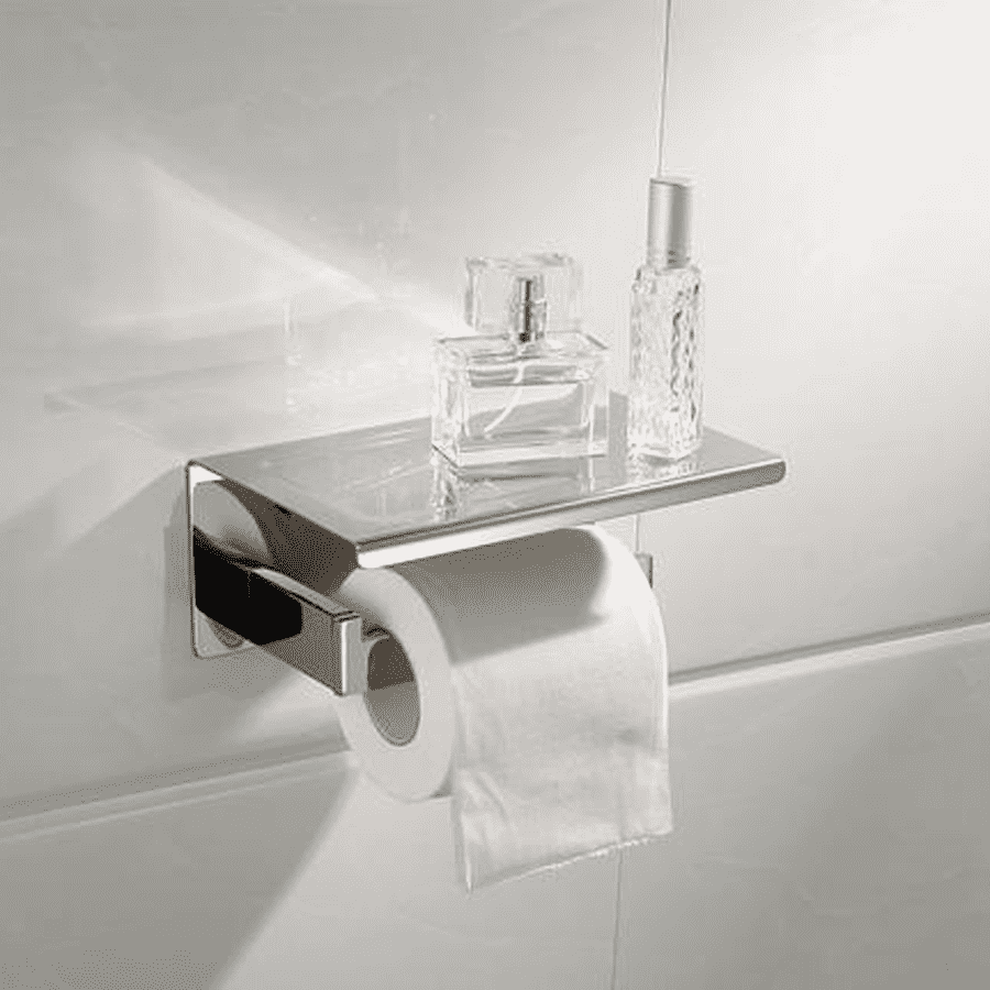 Giá treo giấy vệ sinh có kệ: Không gian phòng tắm của bạn sẽ trở nên sang trọng và hiện đại hơn với giá treo giấy vệ sinh có kệ. Sản phẩm này giúp cho giấy vệ sinh không bị ướt, treo gọn gàng trong không gian phòng tắm và góp phần tăng tính tiện dụng cho một căn phòng vệ sinh hiện đại.