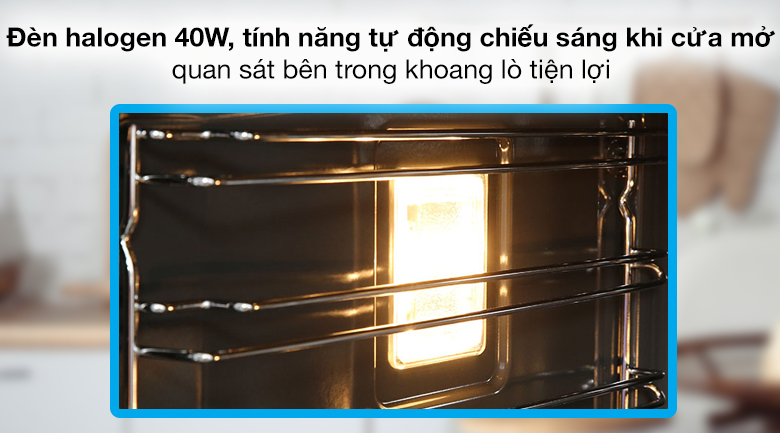 Lò nướng âm Smeg SO6102TS 68 lít (536.64.982) - Có đèn halogen 40W trong khoang lò tráng men