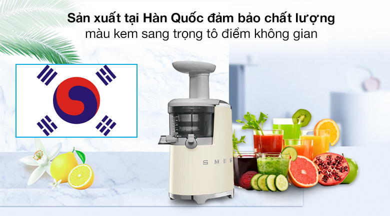 Nơi sản xuất - Máy ép chậm Smeg SJF01CREU (535.43.625)