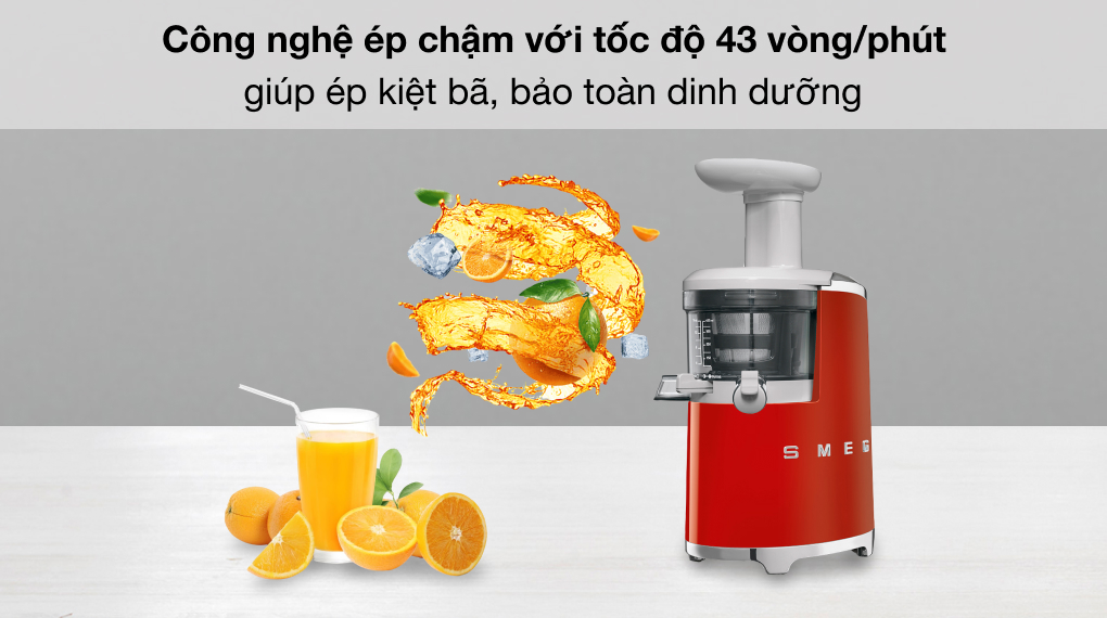 Máy ép chậm Smeg SJF01RDEU (535.43.629) - Công nghệ ép chậm