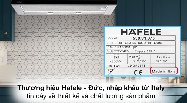 Máy hút mùi âm tủ Hafele HH-TG90E (539.81.075) - Máy hút mùi âm tủ Hafele HH-TG90E (539.81.075)
