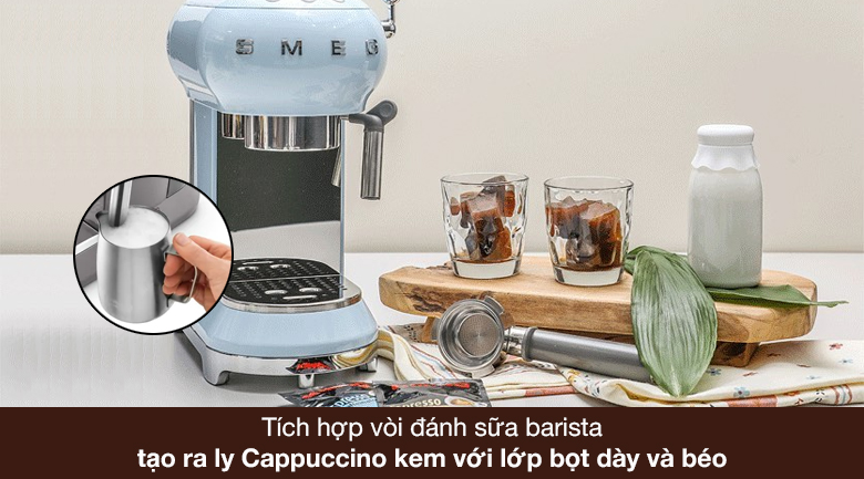 Máy pha cà phê Smeg ECF01PBEU (535.43.658) - Vòi đánh sữa Barista