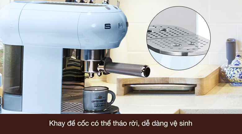 Máy pha cà phê Smeg ECF01PBEU (535.43.658) - Khay để cốc có thể tháo rời