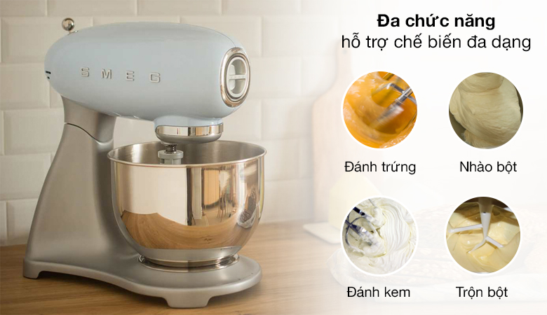 Đa chức năng - Máy trộn bột đa năng Smeg SMF02PBEU (535.43.608)