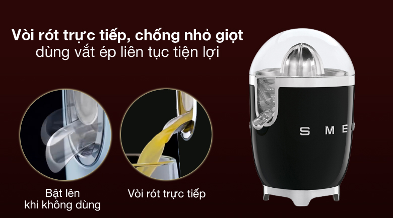 Chống nhỏ giọt - Máy vắt cam Smeg CJF01BLEU (535.43.640)