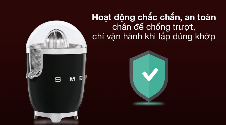 An toàn - Máy vắt cam Smeg CJF01BLEU (535.43.640)