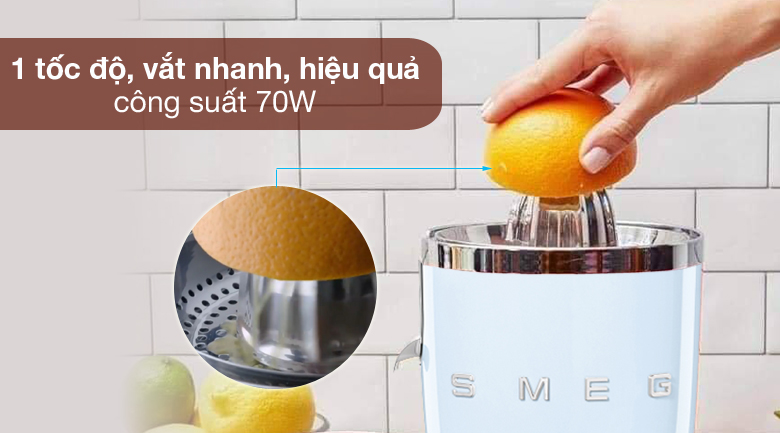 Dễ dùng - Máy vắt cam Smeg CJF01PBEU (535.43.648)