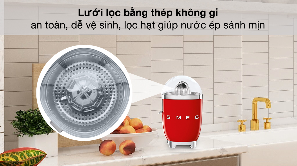 Máy vắt cam Smeg CJF01RDEU (535.43.649) - Lưới lọc