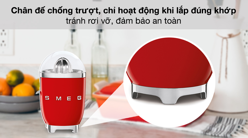 Máy vắt cam Smeg CJF01RDEU (535.43.649) - Tính năng an toàn