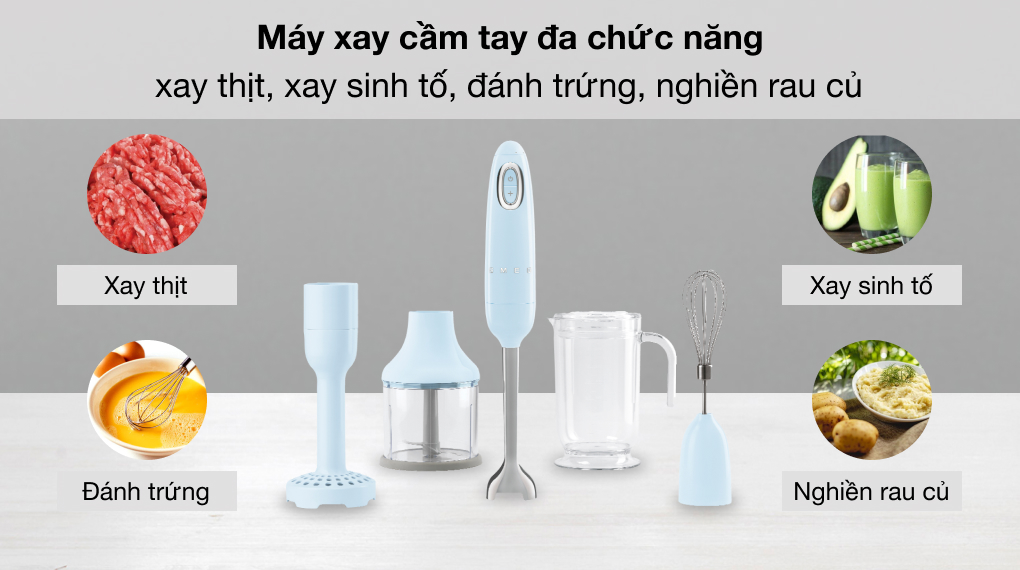 Máy xay cầm tay Smeg HBF02PBEU (535.43.610) - Máy xay đa năng