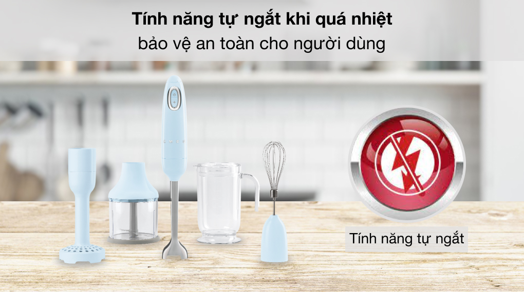 Máy xay cầm tay Smeg HBF02PBEU (535.43.610) - Tính năng tự ngắt