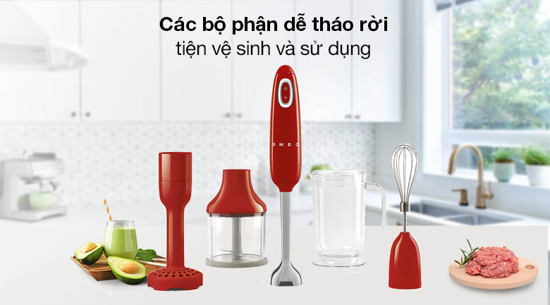 Tháo rời - Máy xay cầm tay Smeg HBF02RDEU (535.43.619)