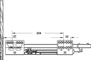 Ray hộp Hafele Alto 552.79.085 (cao 199mm, giảm chấn, xám đậm)