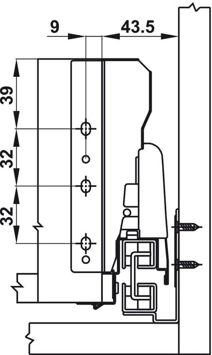 Ray hộp Hafele Alto 552.77.781 (cao 135mm, giảm chấn, trắng mờ)